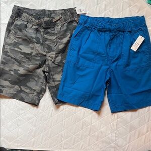 GAP Boys Camo Gray and Bright Blue Pull-On Shorts NWT